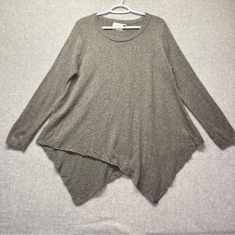 INAE‎ Collection Women’s Asymmetrical Sweater Top Gray Wool Cashmere Blend M